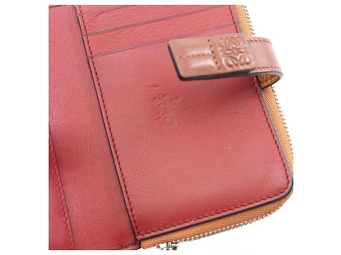Loewe Slim Zip Bifold Portemonnaie Braun Rot - Ansicht 6