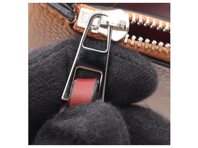 Loewe Slim Zip Bifold Portemonnaie Braun Rot - Ansicht 9