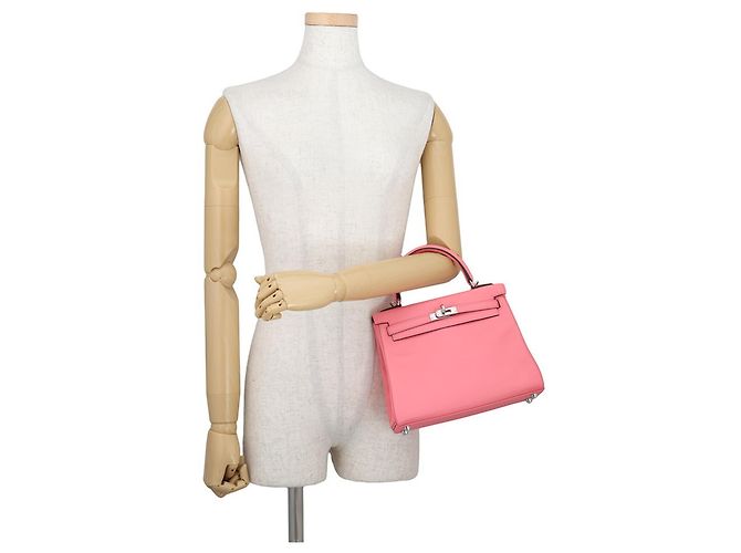 Hermès Borsa Hermes Kelly 25 in Rose Azalee Rosa - vista 4