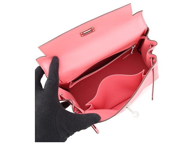 Hermès Borsa Hermes Kelly 25 in Rose Azalee Rosa - vista 5