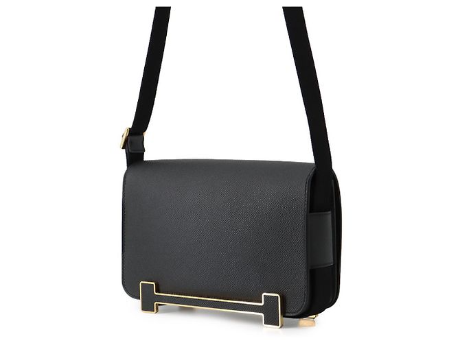 Hermès Sac à bandoulière Hermes Geta en cuir Epsom noir - vue 2