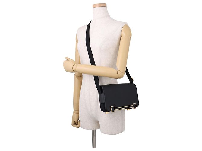 Hermès Sac à bandoulière Hermes Geta en cuir Epsom noir - vue 4