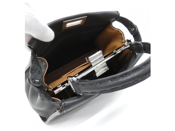 Borsa a mano Fendi Selleria Peekaboo Mini Nero - vista 5