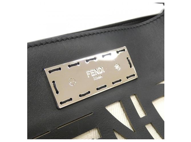 Borsa Fendi Peekaboo X-Lite Nero Bianco - vista 4