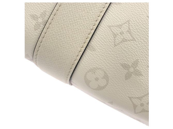 Borsa Tote Louis Vuitton Taiga Lama Weekend Bianco - vista 4