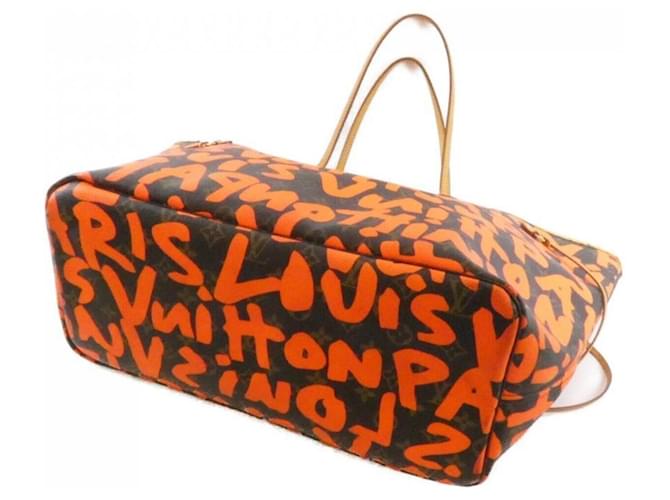 Neverfull Borsa Louis Vuitton Monogram Graffiti Marrone Arancione - vista 2