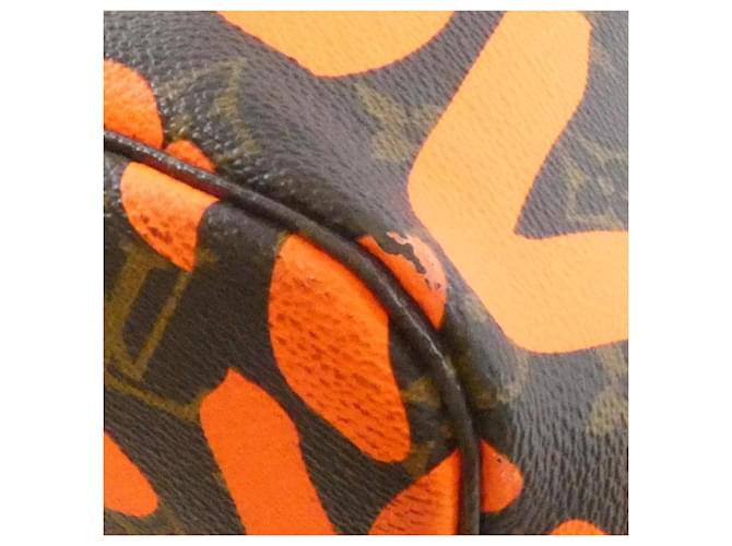 Neverfull Borsa Louis Vuitton Monogram Graffiti Marrone Arancione - vista 3