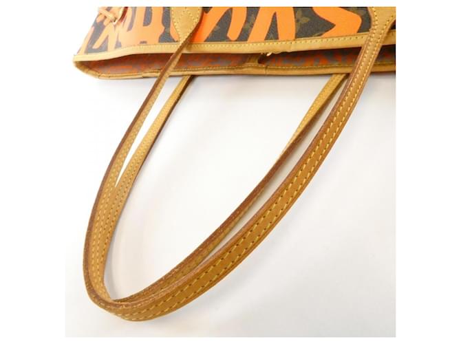 Neverfull Borsa Louis Vuitton Monogram Graffiti Marrone Arancione - vista 6