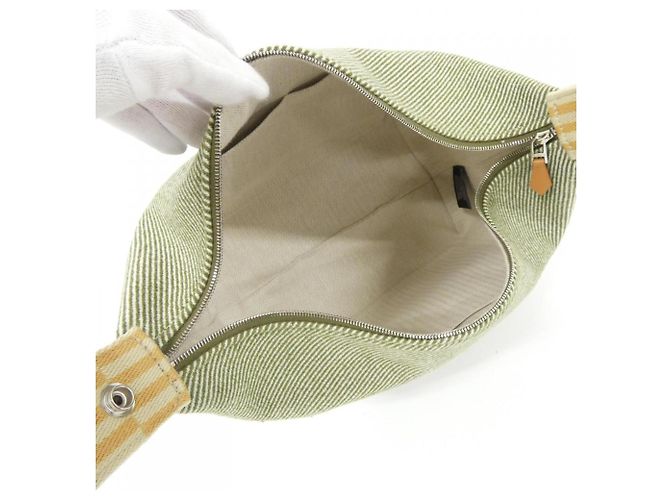 Hermès Pochette borsa Hermes H NATTE Brid à Black GM Verde - vista 5