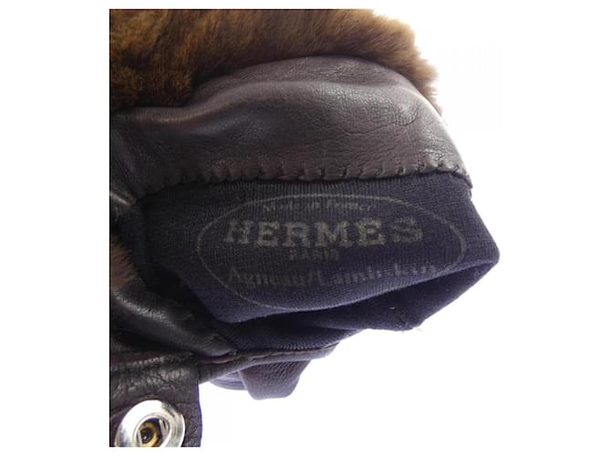 Hermès Hermes Warme Handschuhe Braun - Ansicht 3
