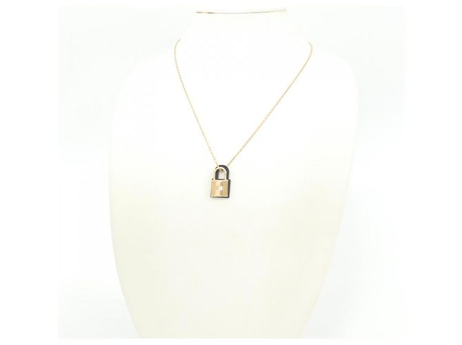 Hermès Collar Hermes O'Kelly PM Negro Dorado - vista 7