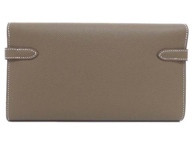 Hermès Cartera larga Hermes Kelly Classic en Etoupe Gray Gris pardo - vista 2
