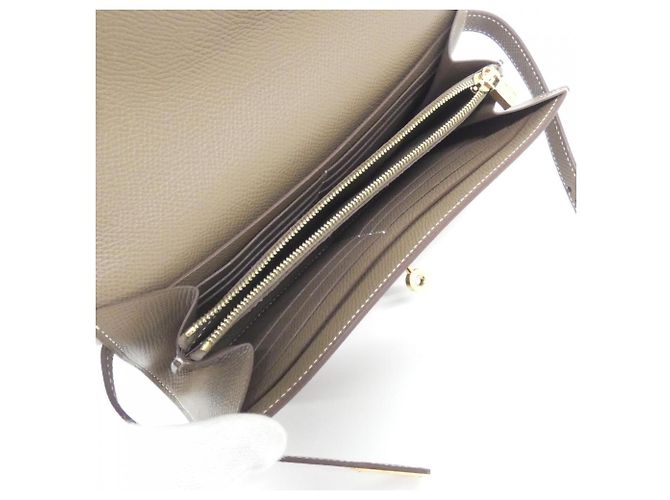 Hermès Cartera larga Hermes Kelly Classic en Etoupe Gray Gris pardo - vista 8
