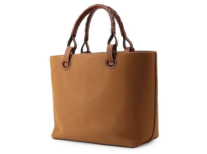 Borsa Tote Loewe Anagram Small in jacquard e pelle di vitello - vista 2