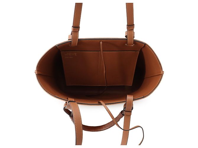 Borsa Tote Loewe Anagram Small in jacquard e pelle di vitello - vista 6