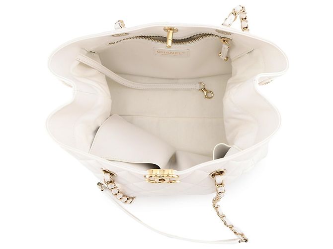 Borsa Tote Chanel Matelassé Chain Bianco - vista 5