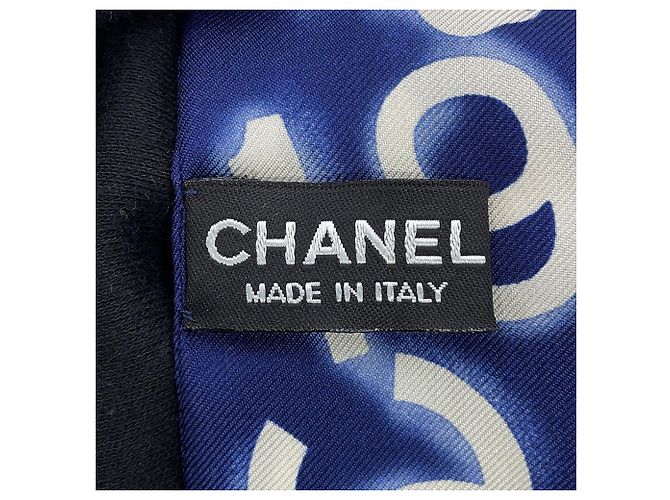 Chanel Seidentuch in Navy und Weiß Marineblau - Ansicht 6