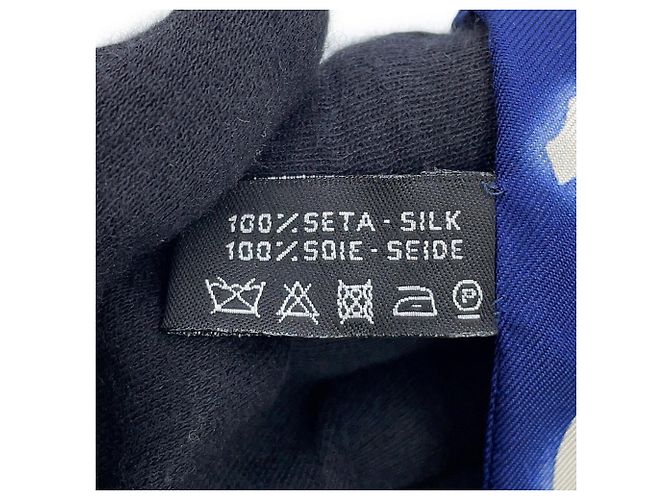 Chanel Seidentuch in Navy und Weiß Marineblau - Ansicht 7