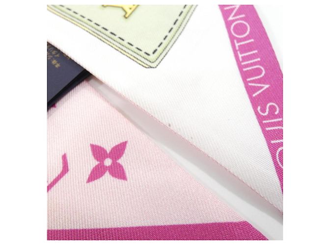 Foulard Louis Vuitton Bandeau BB Flower and Straps Rosa - vista 3