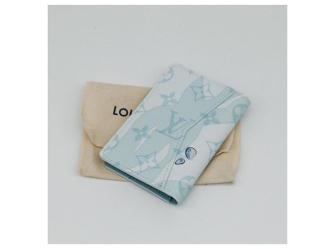 Louis Vuitton x Yayoi Kusama Tarjetero Monogram Blanco Azul claro Monograma - vista 3