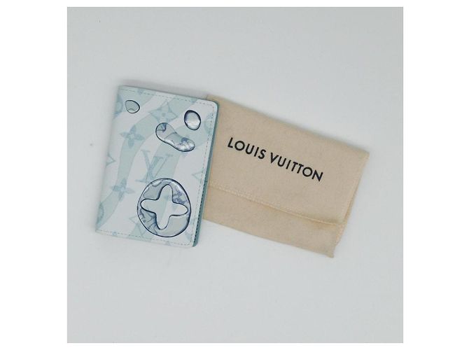 Louis Vuitton x Yayoi Kusama Tarjetero Monogram Blanco Azul claro Monograma - vista 5