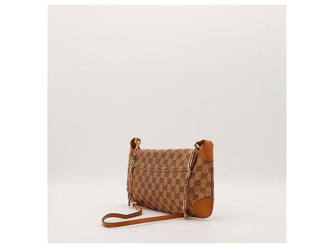 Borsa a tracolla in tela Monogram Gucci Marrone Monogramma - vista 4