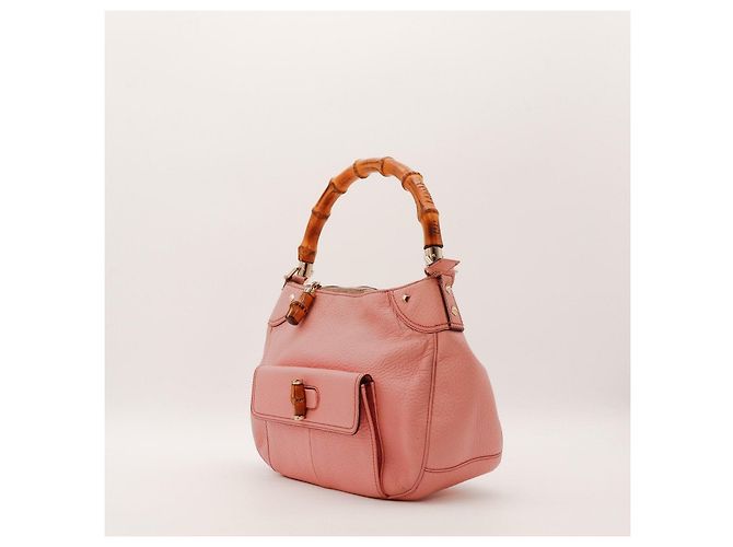 Gucci Bamboo Classic Borsa Hobo in pelle rosa - vista 2