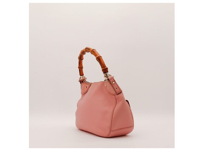 Gucci Bamboo Classic Borsa Hobo in pelle rosa - vista 4