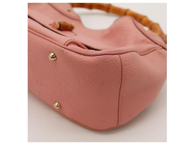 Gucci Bamboo Classic Borsa Hobo in pelle rosa - vista 9