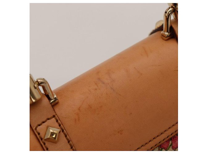 Bolsa de alça Gucci Bamboo Floral Print Canvas and Leather Marrom Rosa Vermelho Azul Bege Verde - vista 11