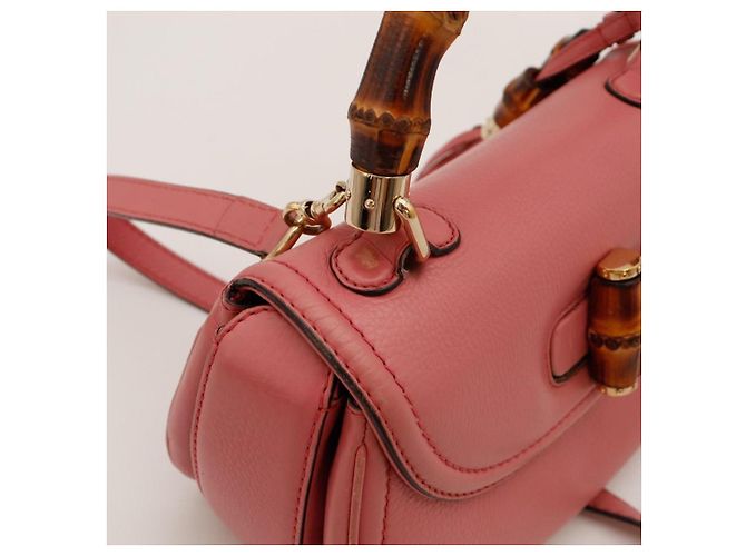 Borsa piccola a manico Gucci Bamboo Shopper Rosa - vista 7