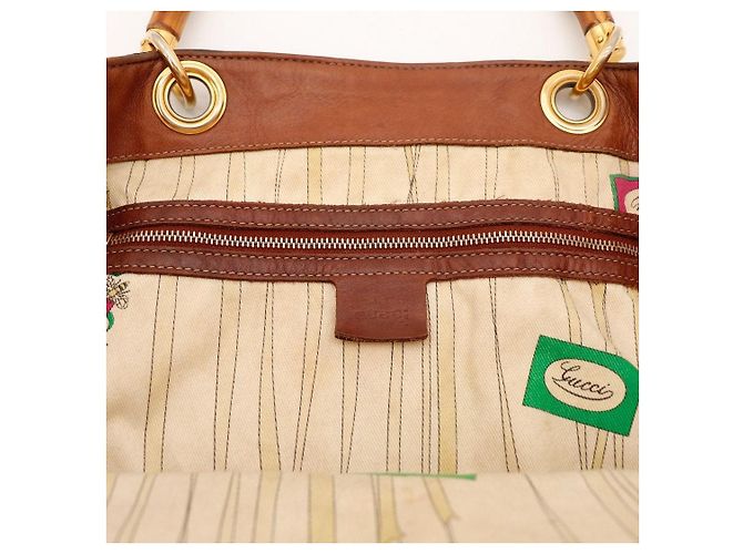 Bamboo Borsa Gucci GG Supreme manico bambù Marrone Monogramma - vista 7