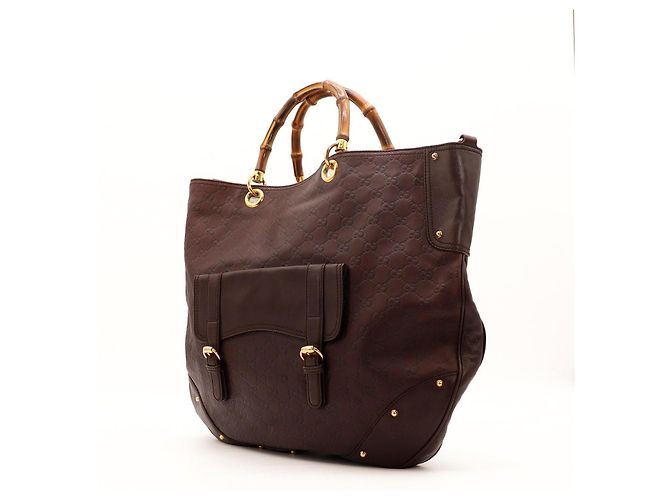 Gucci Borsa Shopper Bamboo Marrone - vista 2