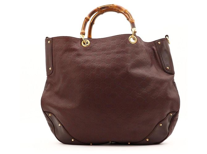 Gucci Borsa Shopper Bamboo Marrone - vista 3