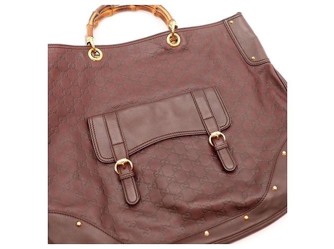 Gucci Borsa Shopper Bamboo Marrone - vista 6