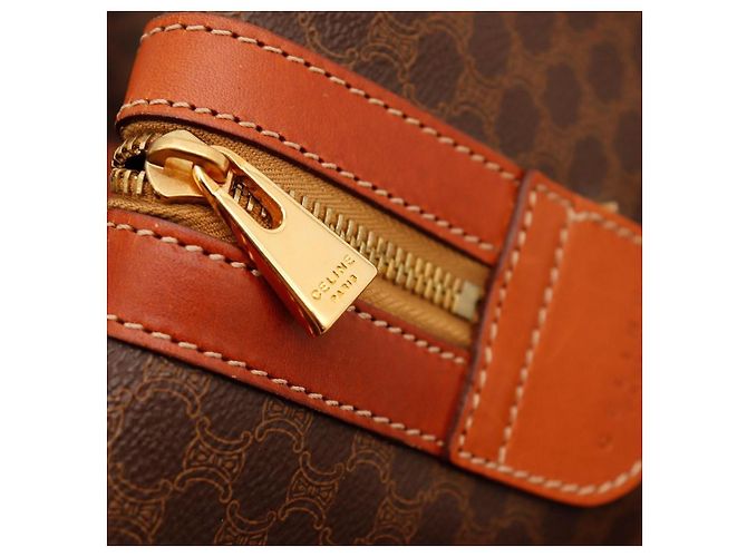 Céline Borsa Duffle Vintage Macadam Marrone - vista 7