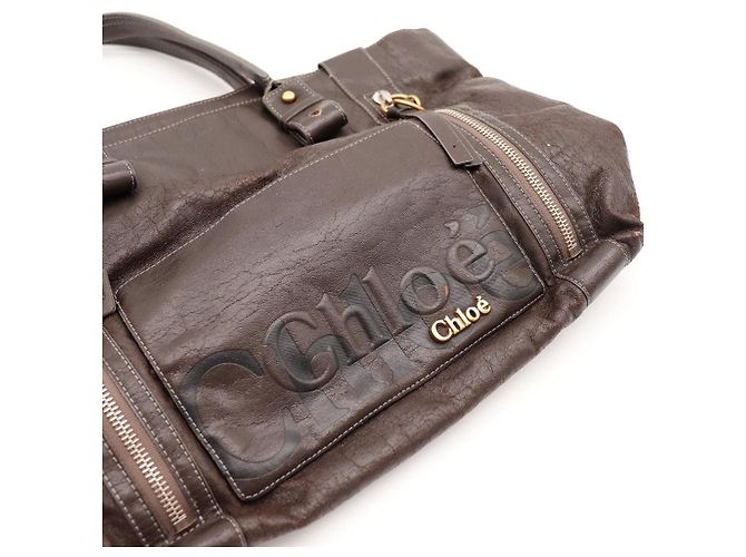 Chloé Borsa Tote Paddington in Pelle Marrone - vista 6
