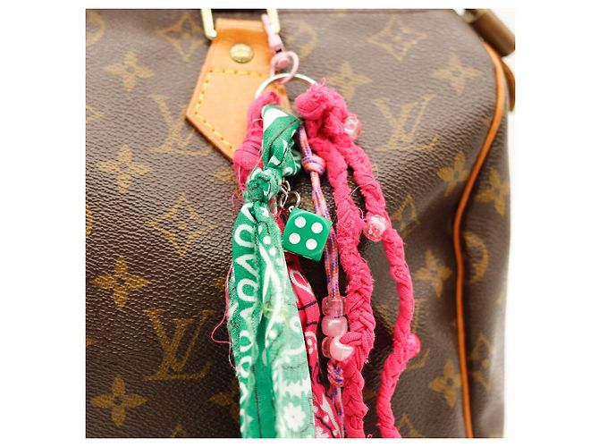 Borsa Louis Vuitton Speedy 30 Monogram Canvas Marrone Rosa Verde Monogramma - vista 2