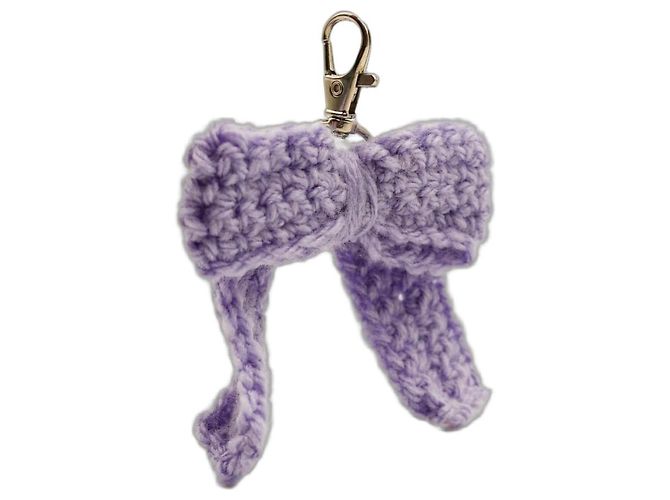 Speedy Louis Vuitton Charm per borsa a fiocco all'uncinetto - Lavanda Marrone Porpora - vista 2