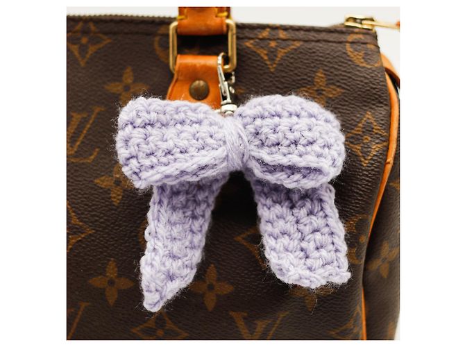 Speedy Louis Vuitton Charm per borsa a fiocco all'uncinetto - Lavanda Marrone Porpora - vista 3