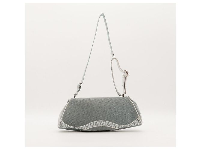 Borsa a tracolla Christian Dior Trotter Blu Beige - vista 3