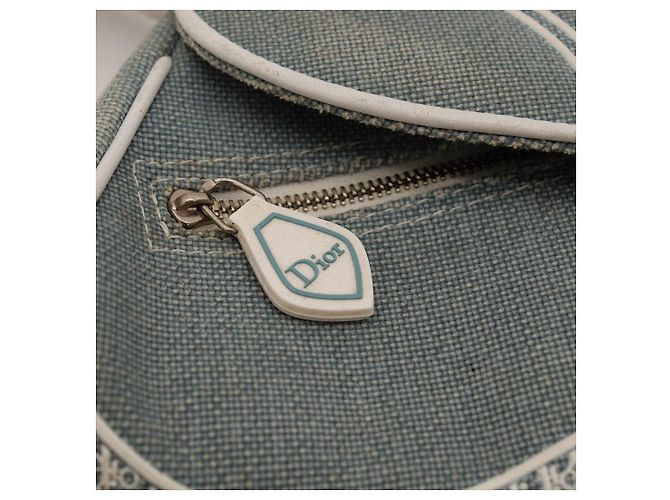 Borsa a tracolla Christian Dior Trotter Blu Beige - vista 8