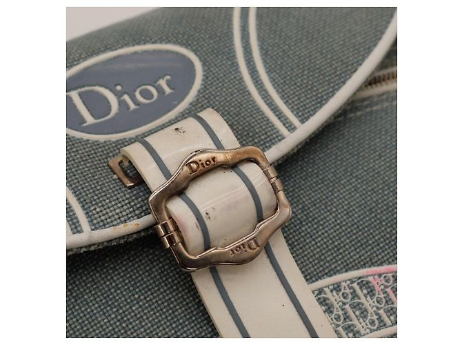 Borsa a tracolla Christian Dior Trotter Blu Beige - vista 9