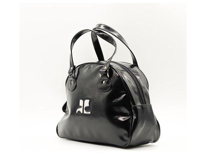 Courreges Courrèges Borsa in pelle verniciata nera Nero - vista 2