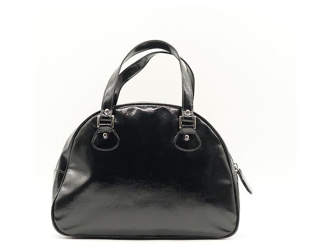 Courreges Courrèges Borsa in pelle verniciata nera Nero - vista 3