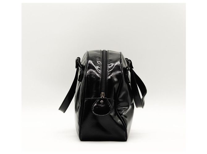 Courreges Courrèges Borsa in pelle verniciata nera Nero - vista 4