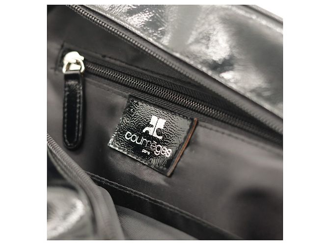 Courreges Courrèges Borsa in pelle verniciata nera Nero - vista 6