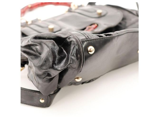 Gucci Borsa Bamboo in pelle nera Nero - vista 8