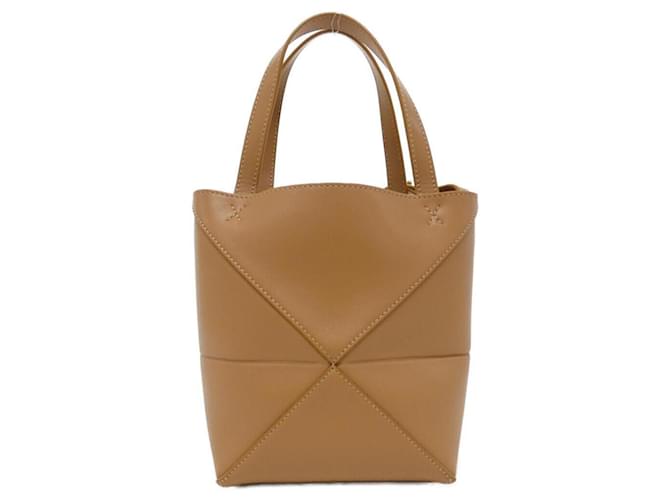 Borsa Tote Mini Loewe Puzzle Fold Marrone - vista 2