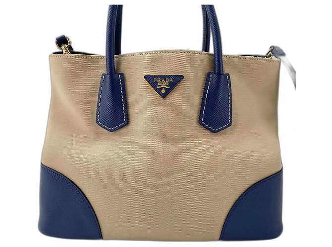 Prada Saffiano Double Bag Handtasche Medium Beige - Ansicht 2